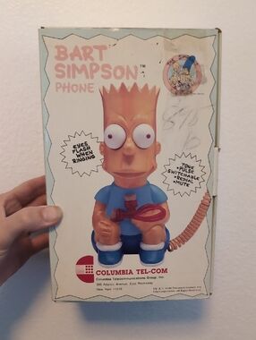 Bart Simpson Novelty Phone - Blue and Peach Character Handset